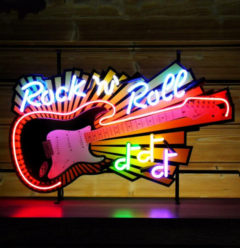 Rock n Roll Guitaar Neon Verlichting