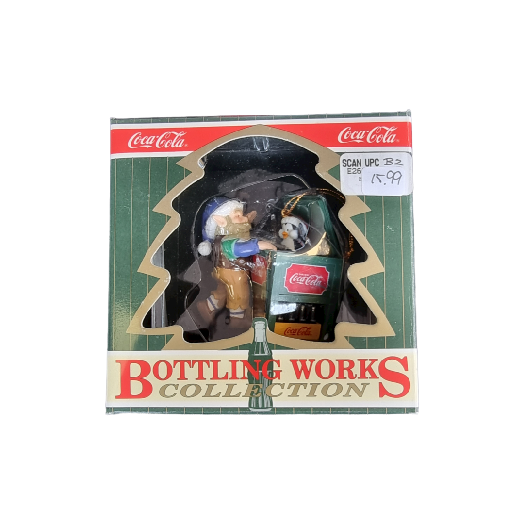 Coca Cola Bottling Works Collection - Christmas Ornament Elf & Penguin Ice Chest Cooler