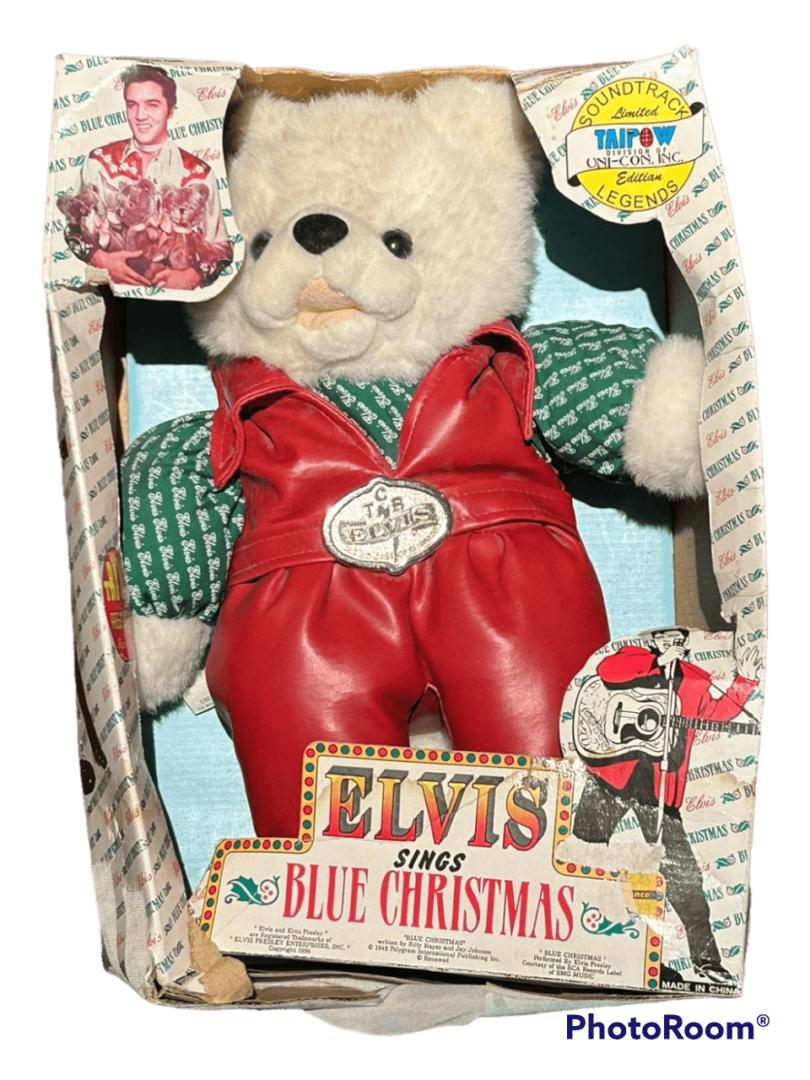Elvis Presley musical bear zingt “Blue Christmas” Taipow beschadigde doos