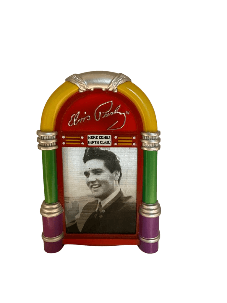 Elvis Presley musical jukebox ornament 'Here comes santa claus'
