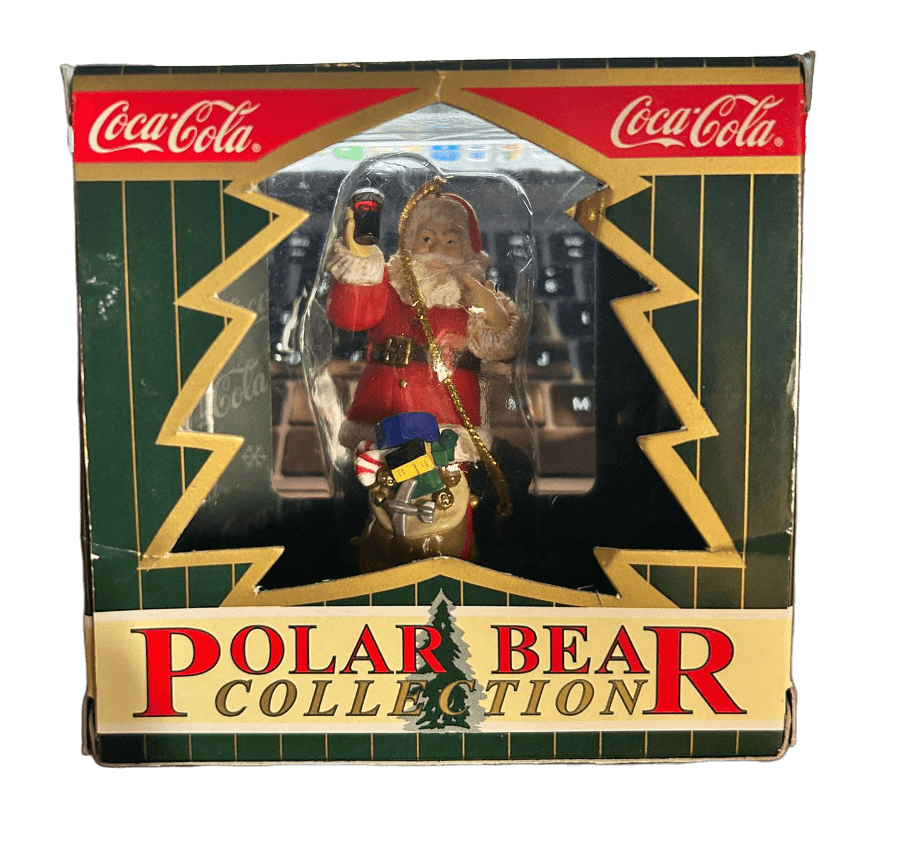 coca cola polar bear collection santa with toys and cola