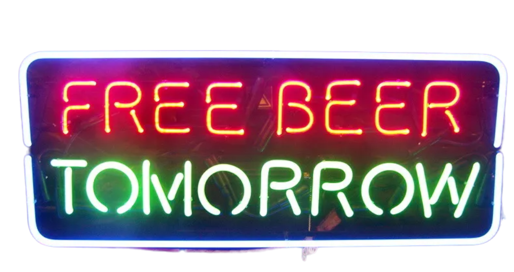 free beer tomorrow neon verlichting