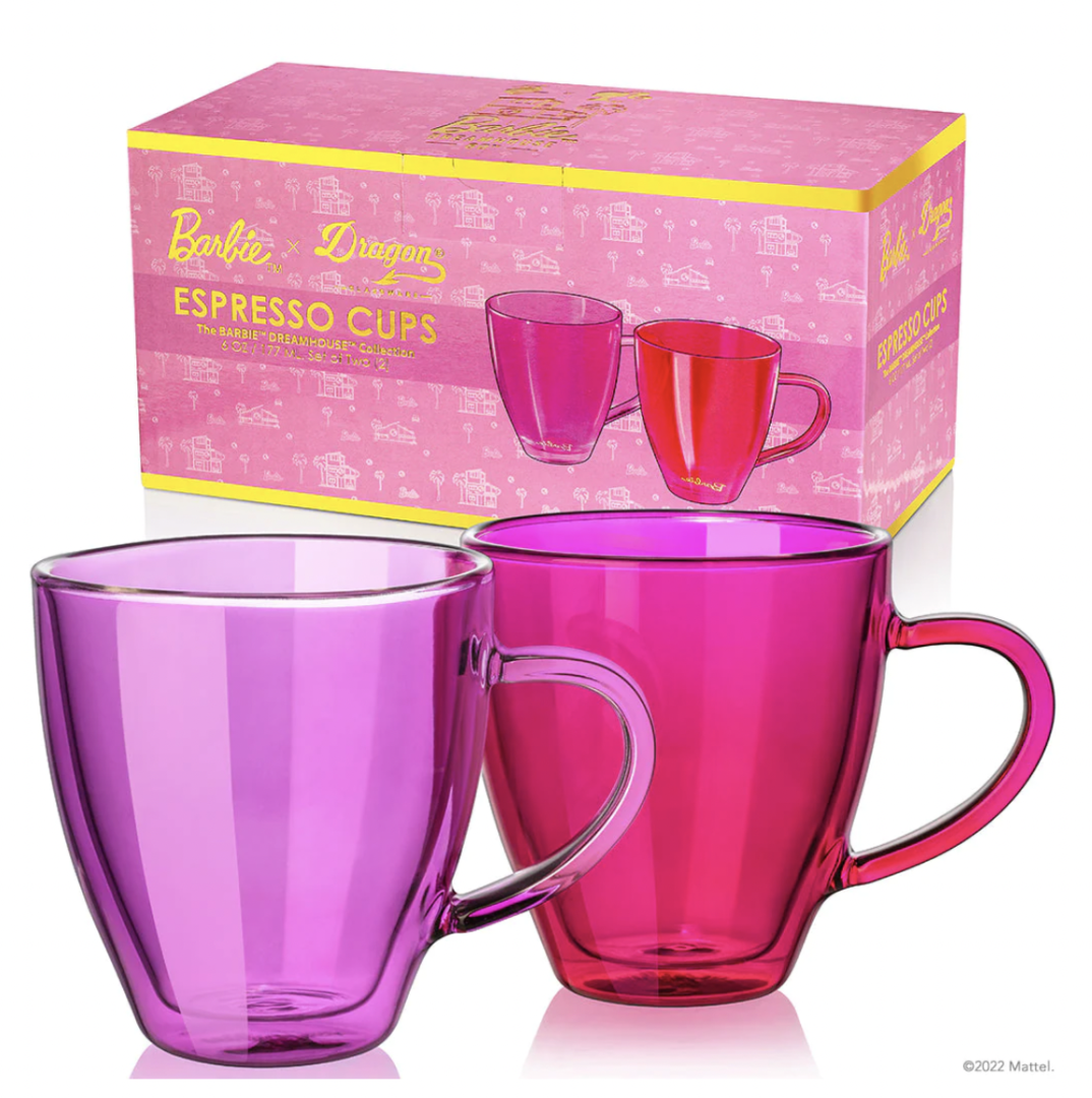 barbie x dragon glassware espresso cups