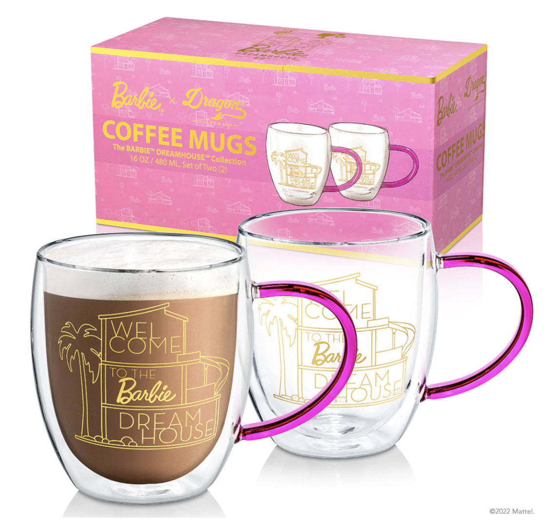 barbie x dragon glassware coffee mugs