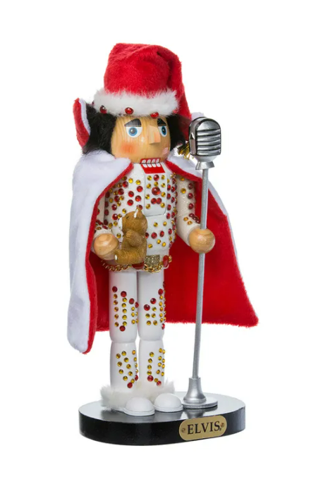 Notenkraker kerst - Elvis in wit pak met cape