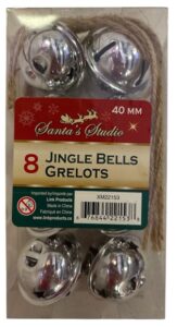 8 kerstbellen zilver