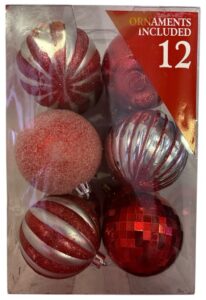 kerstballen 12 pc rood:zilver