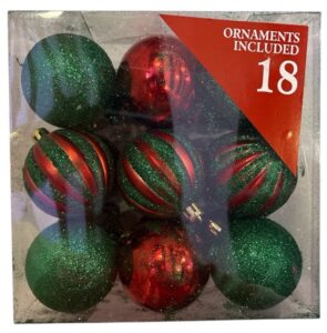 kerstballen 18pc rood:groen
